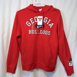 Nike Georgia Bulldogs Hoodie Genuine Pullover Red Graphic Mascot Uga Mens Large